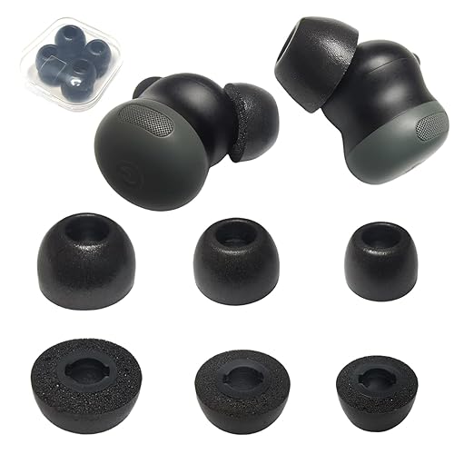Memory Foam Ear Tips for Google Pixel Buds Pro 2 - Noise Isolating Replacement Earbud Tips, Soft Comfort Fit & Superior Sound Works with Pixel Buds