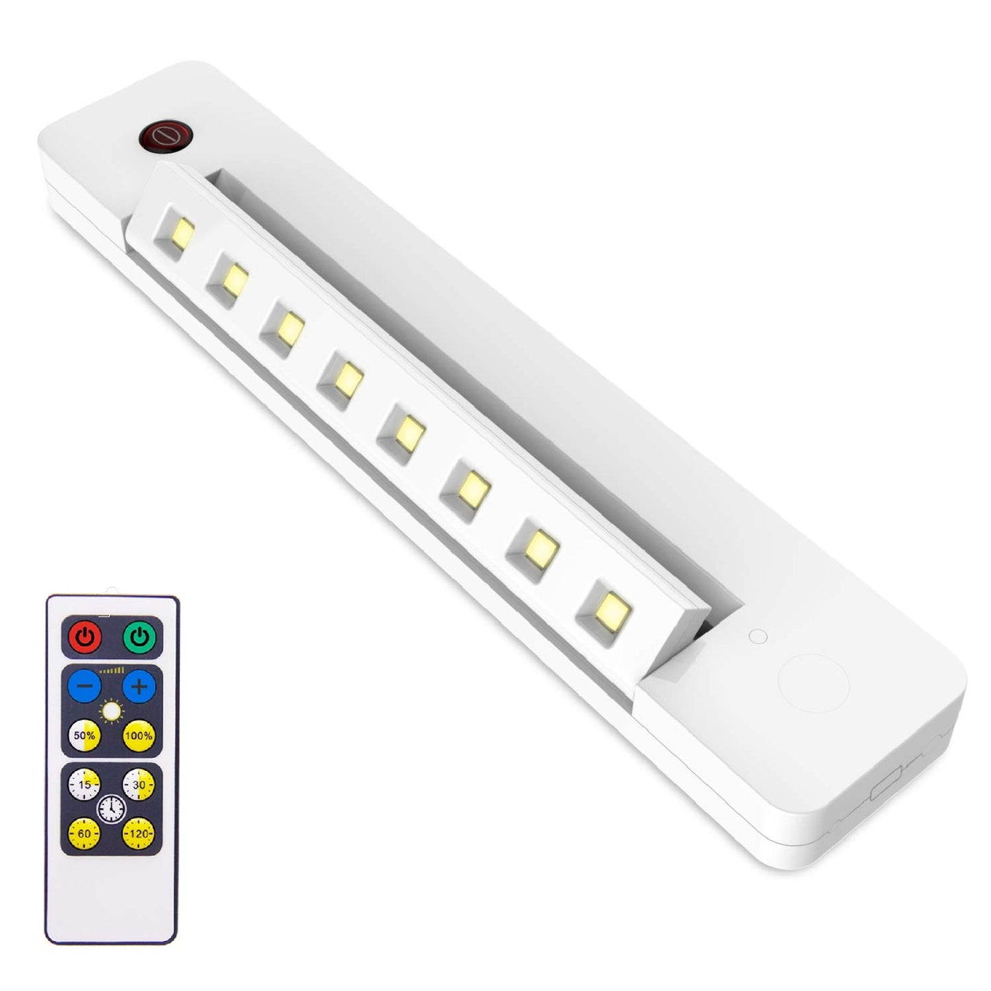 BIGLIGHT Under Counter Light Battery Operated, Dimmable Closet Light with Remote and Timer, Wireless Under Cabinet Lighting, Stick on Lights