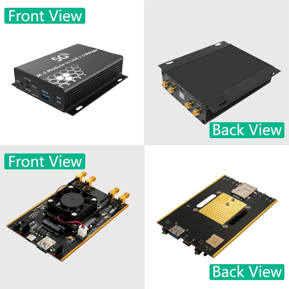 HLT NGFF(M.2) 4G/5G Module to USB 3.0 Adapter with Auxiliary Power and Cooler Fan