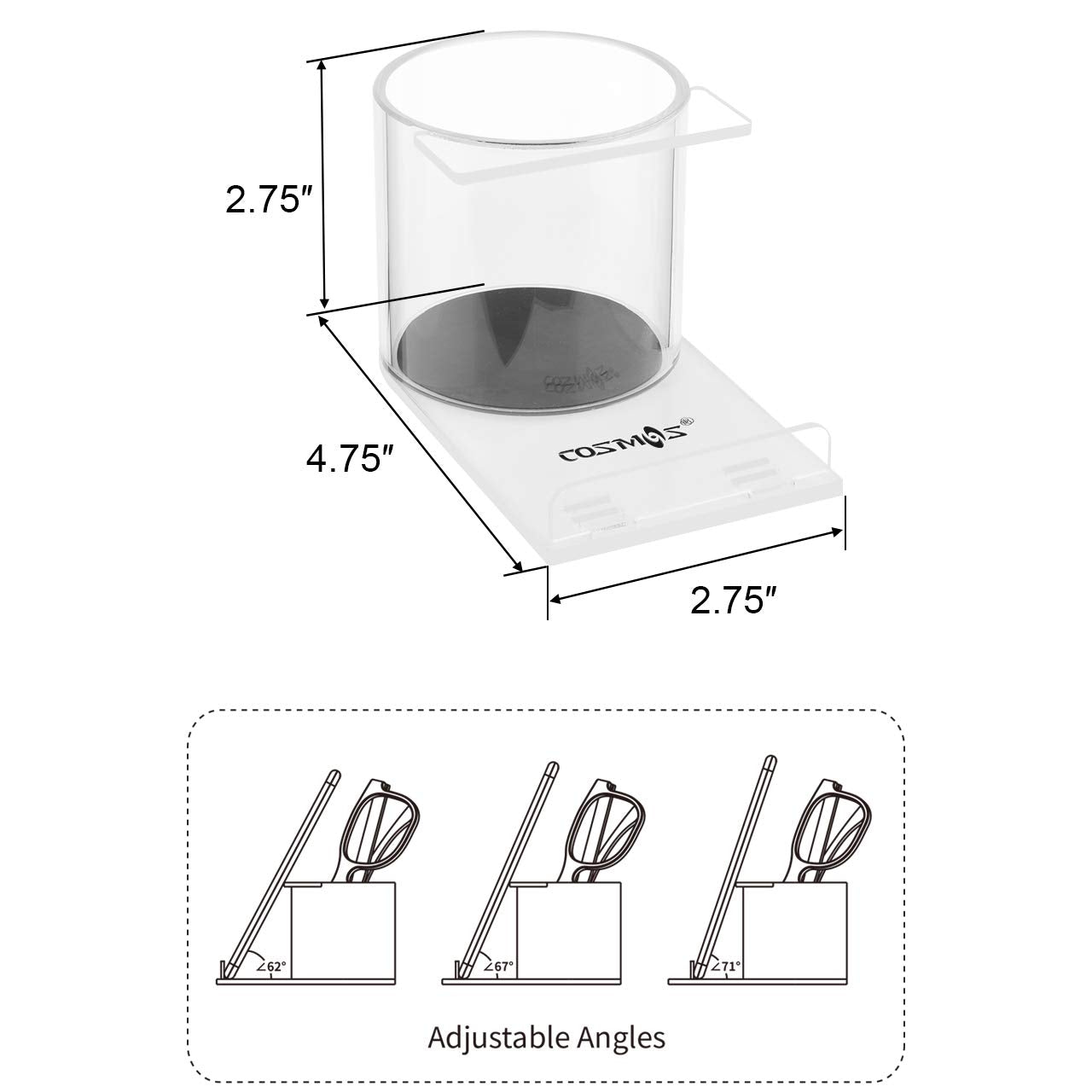 CM Multifuntion Eyeglass Holder Smart Phone Holder Glasses Cellphone Holding Acrylic Stand Desktop Organizer for Home Office Desktop Decoration Decor
