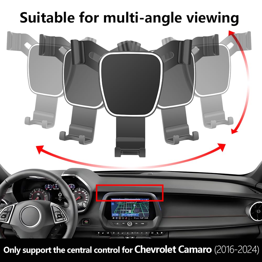 LUNQIN Car Phone Holder for Chevrolet Chevy Camaro 2016 2017 2018 2019 2020 2021 2022 2023 2024 Auto Accessories Navigation Bracket Interior Screen