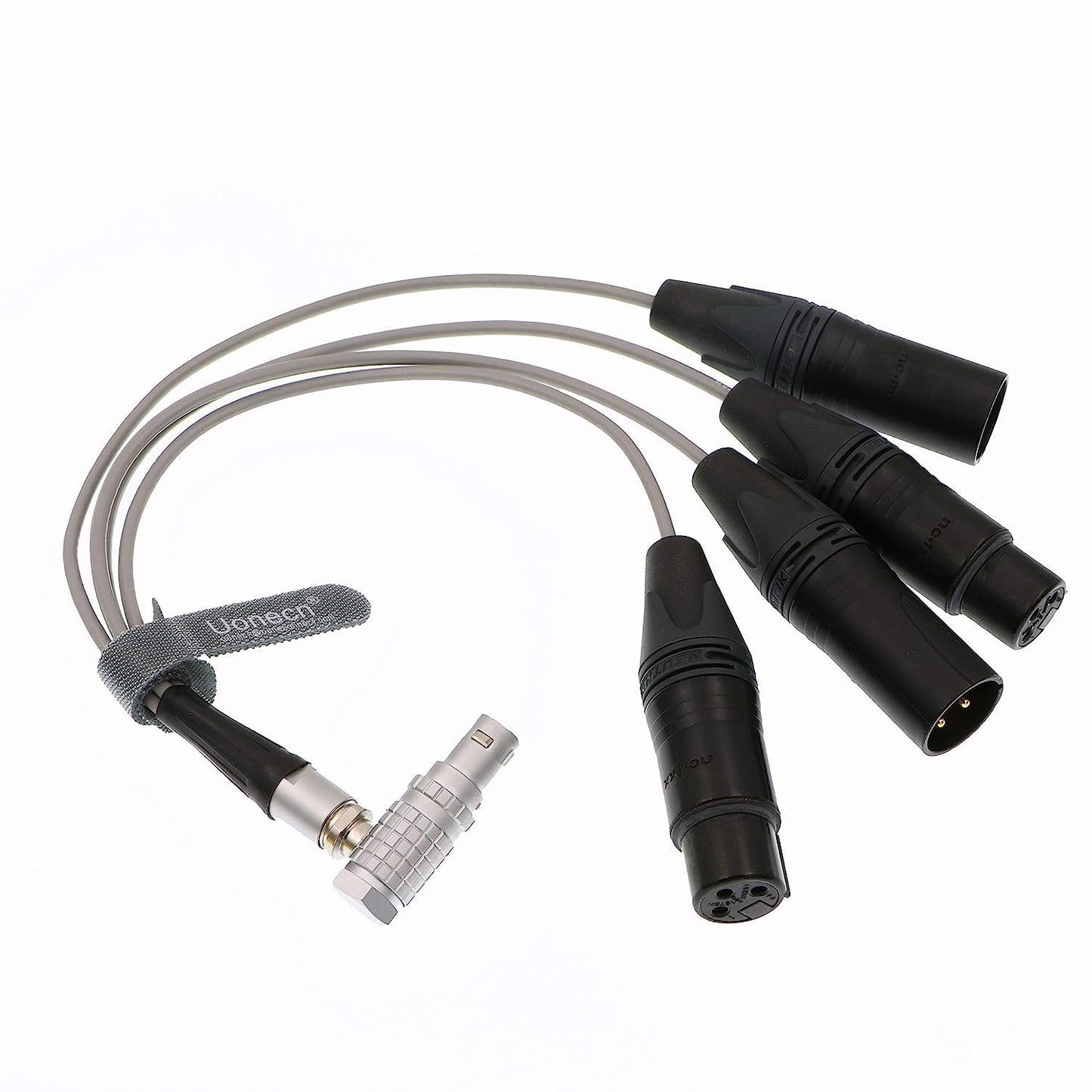 Uonecn 10 Pin Male Plug to 4 XLR 3 Pin Breakout Audio Input Output Cable for Atomos Shogun Monitor Recorder Audio Splitter 30cm