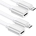 Sumind 2 Pack 20FT Total Micro USB Extension Cables, Male to Female Extender Cord Compatible with Wyze Cam OG, WYZE Cam Pan,Wyze Cam V3,Kasa Camera