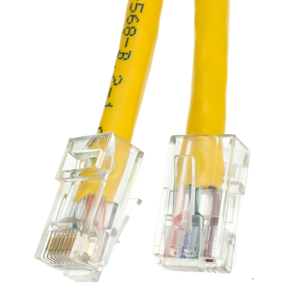 CableWholesale Cat5e UTP Ethernet Cable, Bootless, PoE, 100 ft, Yellow