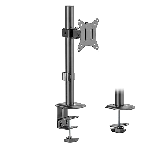 Mount-It! Single Monitor Desk Mount - Computer Screen Stand with Full Motion Adjustability - VESA Monitor Bracket Up to 32" 19.8 lbs - 360° Rotation