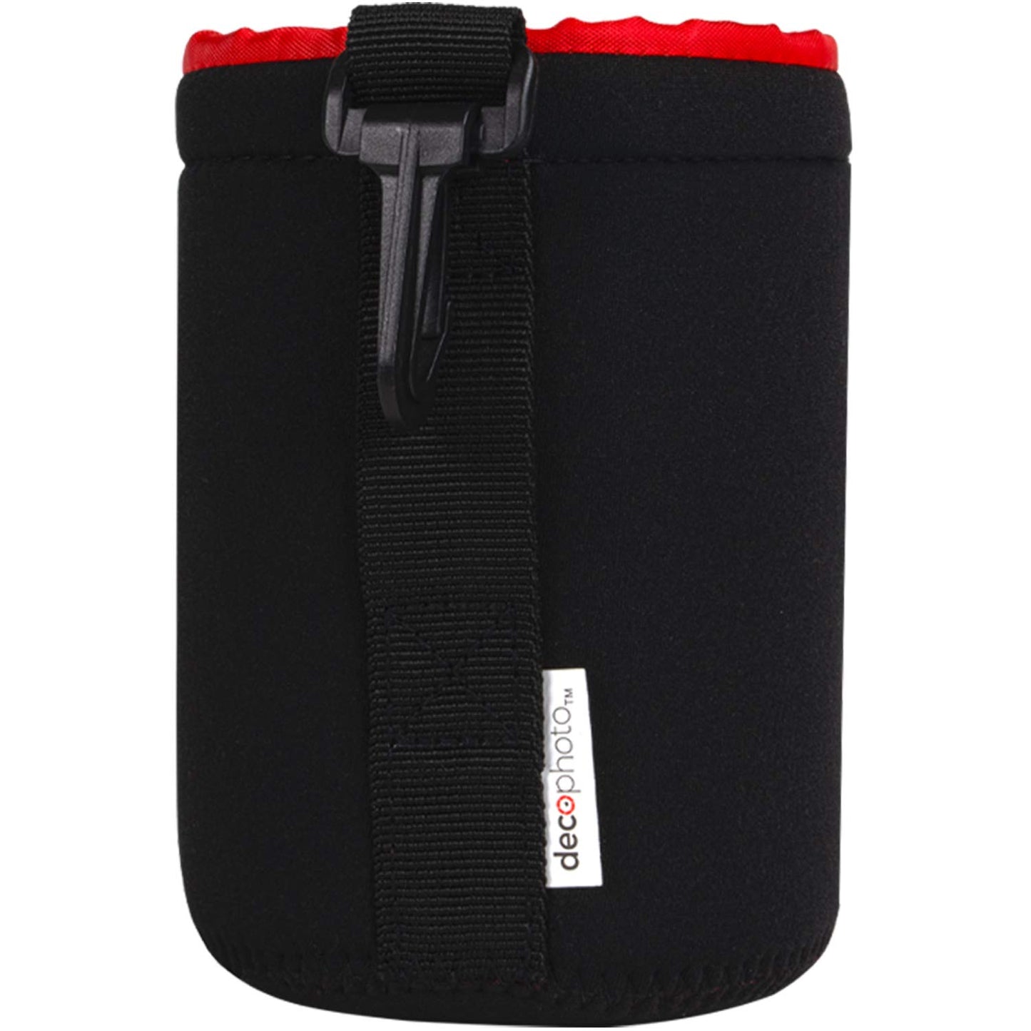 Deco Photo Medium Neoprene Lens Bag Protective Water and Weather Resistant Shock Drop and Scratch Armor Pouch Sleeve Case with Plush Interior, Black