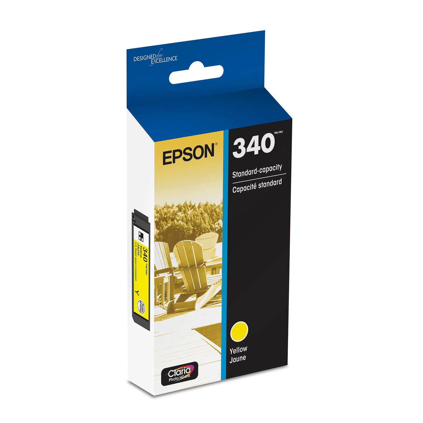 Epson 340 Claria Photo HD Ink Standard Capacity Yellow Cartridge (T340420-S) Works with Expression Photo XP-8800