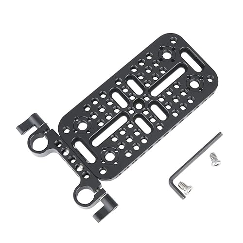 NICEYRIG Camera Cheese Mounting Plate with 15mm Rod Clamp, Top Plate for DSLR Rig System Battery Converter Box