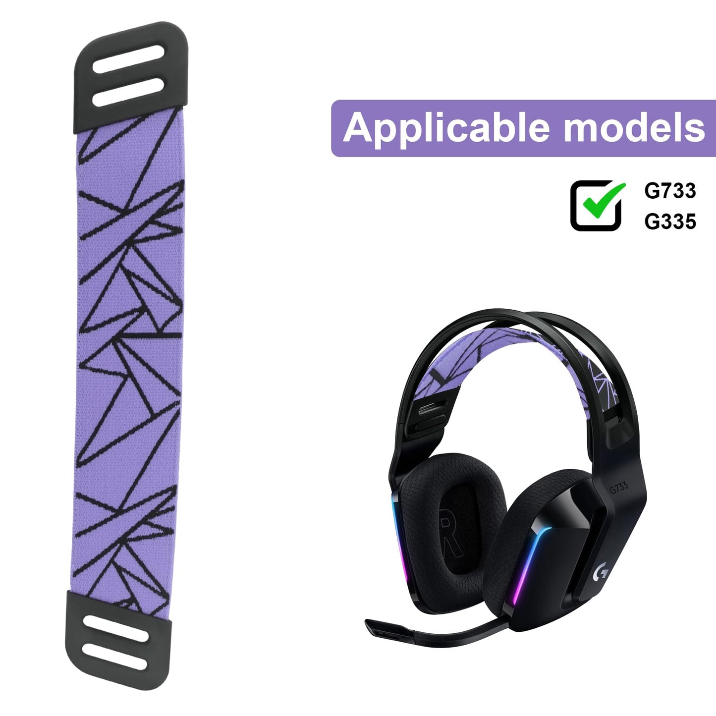 G733 Headband Headset Strap Replacement G733 Strap Top Band Parts Pads Accessories Compatible with Logitech G733 Wireless G335 Wired Gaming Headset