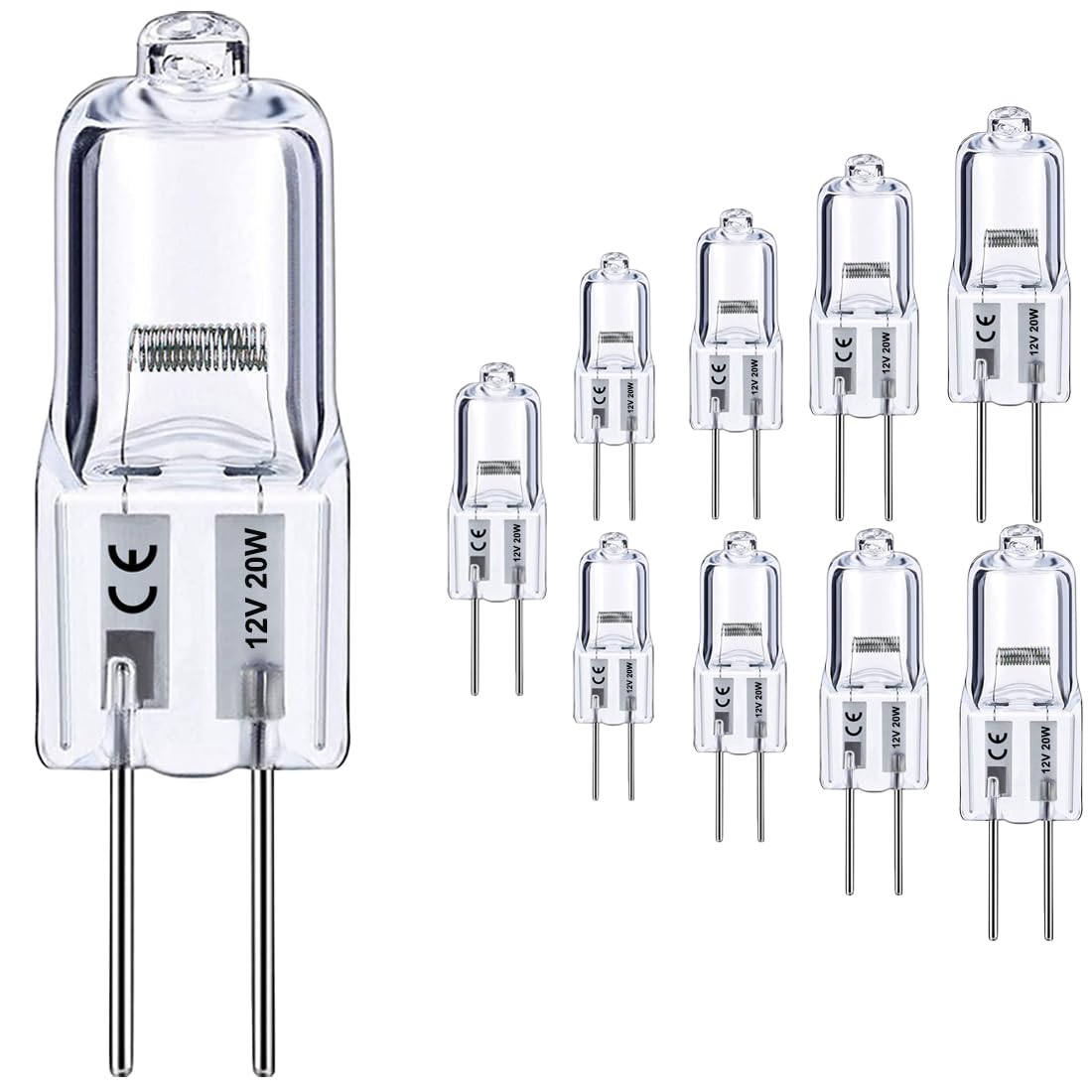 Vinaco G4 Halogen Bulb 12V 20W 2800K Warm White for Cabinet Lighting
