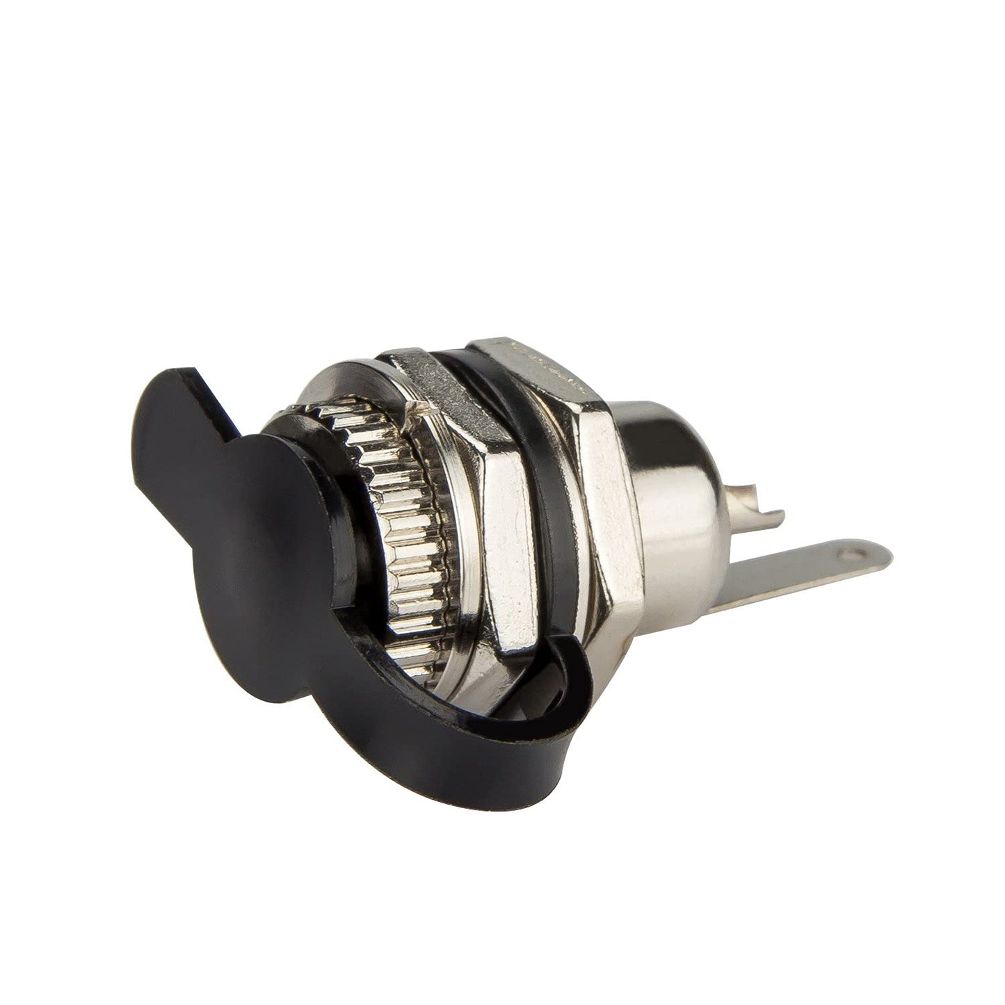 DIYhz 5.5 x 2.5mm DC Power Jack Socket Threaded Female Mount Connector Adapter with Dustproof Plug 5Pcs