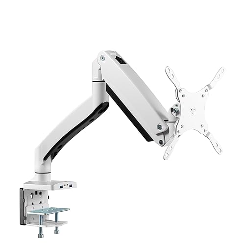 SIIG Single Monitor Desk Mount, 17" to 43", USB 3.0 and Audio Extend Ports, Fits Flat/Curved/Ultrawide Monitor, Load 33 lbs max, VESA 75x75 100x100
