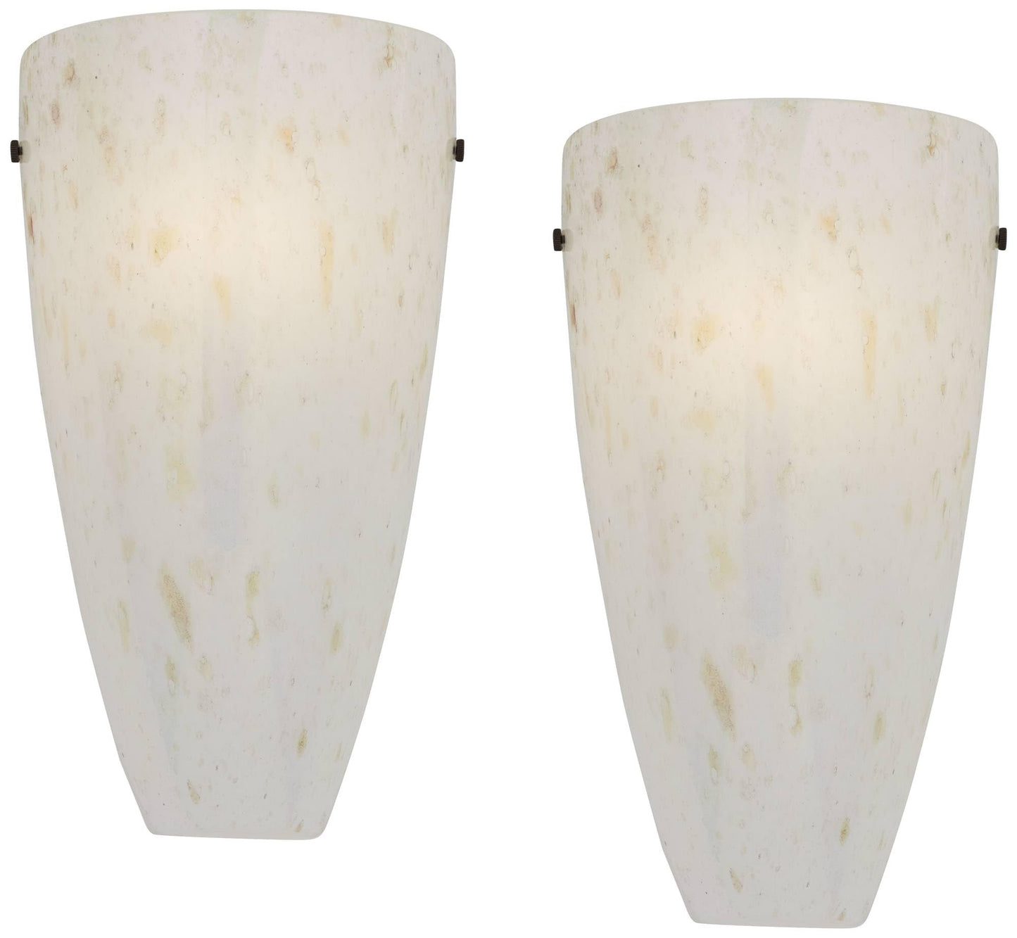 Possini Euro Design Emelle Modern Wall Light Sconces Set of 2 Bronze Metal Hardwired 7" Fixture Caramel Amber Handblown Art Glass for Bedroom Bathroom