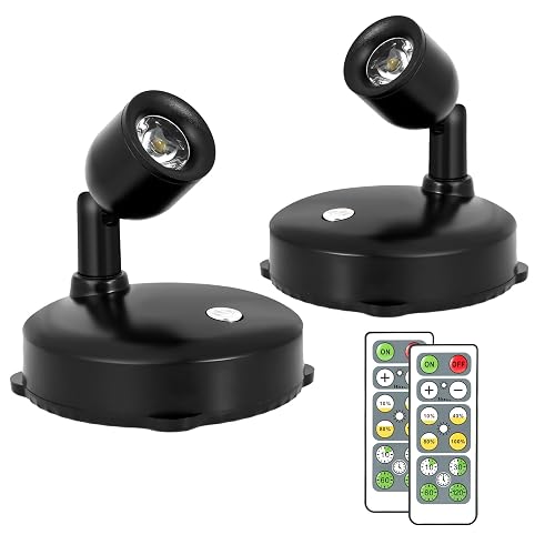 KANESIKI Cordless Spotlight Battery Operated, LED Plant Light, Dimmable Accent Light with Remote, Indoor Display Up Lighting for Picture Photo Tree