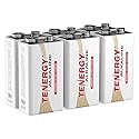 Tenergy 6LR61 9V Alkaline Battery, Non-Rechargeable Battery for Smoke Alarms, Guitar Pickups, Microphones and More, 6 Pack