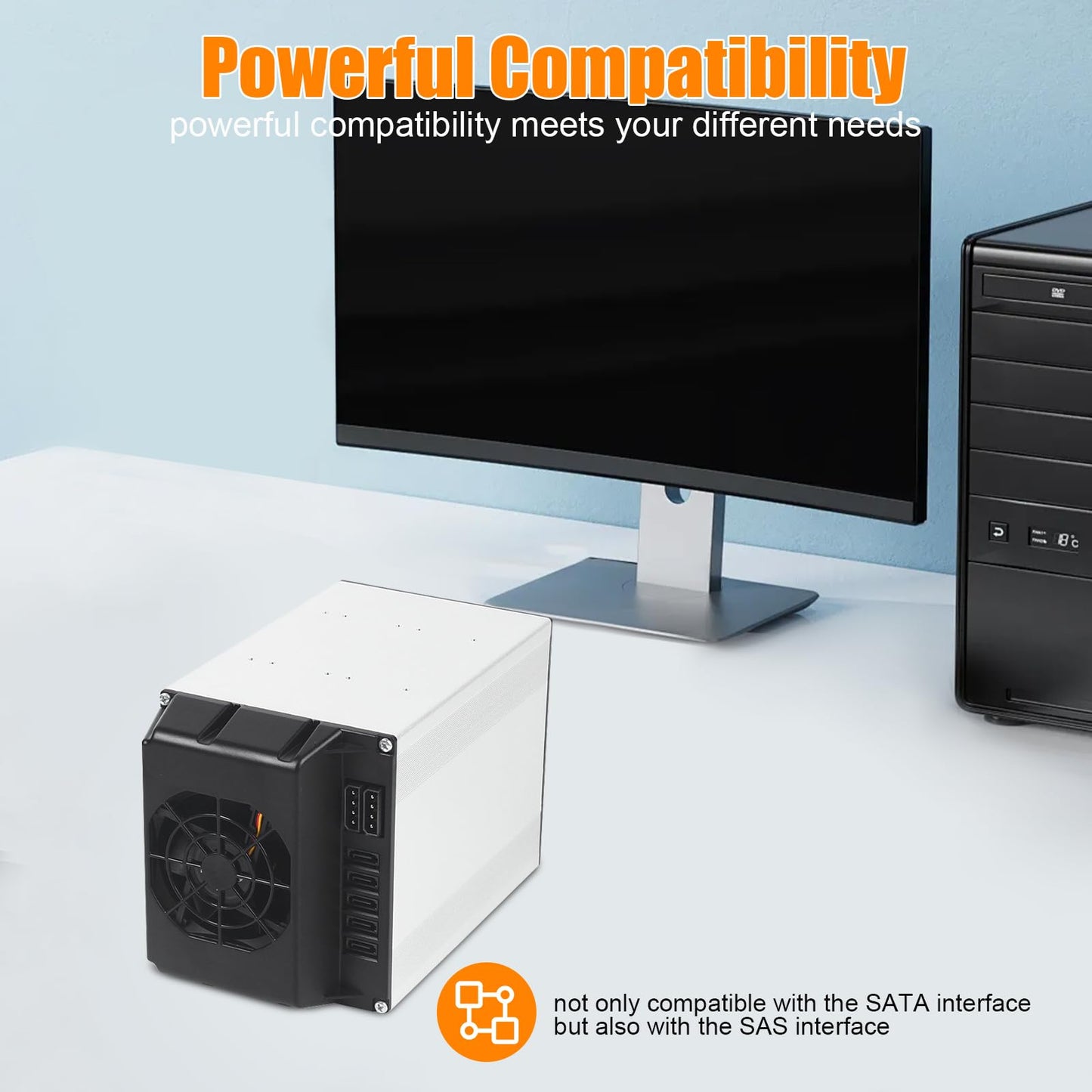 5 Bay Mobile Rack Backplane, 5x2.5”/3.5” SATA/SAS Hard Drive Backplane HDD Hotswap Cage, Multi Purpose HDD Enclosure Hot Swap Cage for Hot-Swap