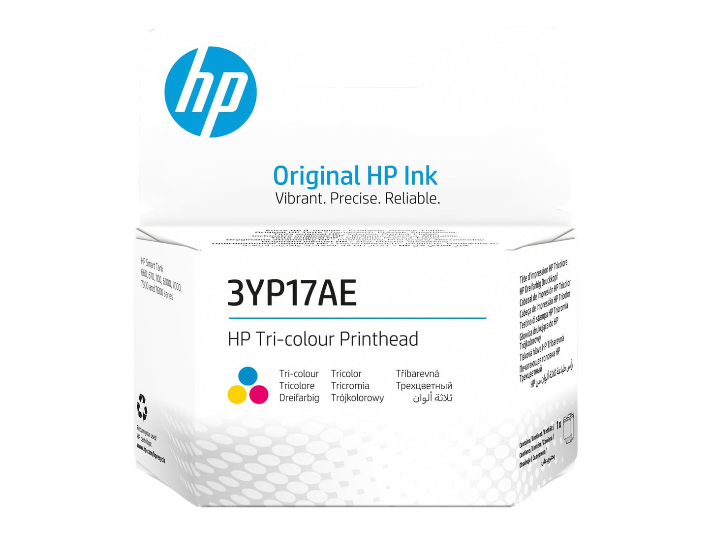 HP Original 3YP17AE Ink Tank Tricolor Print Head Smart Tank 660 670 700 6000 7000 7300 7600 Series Printers