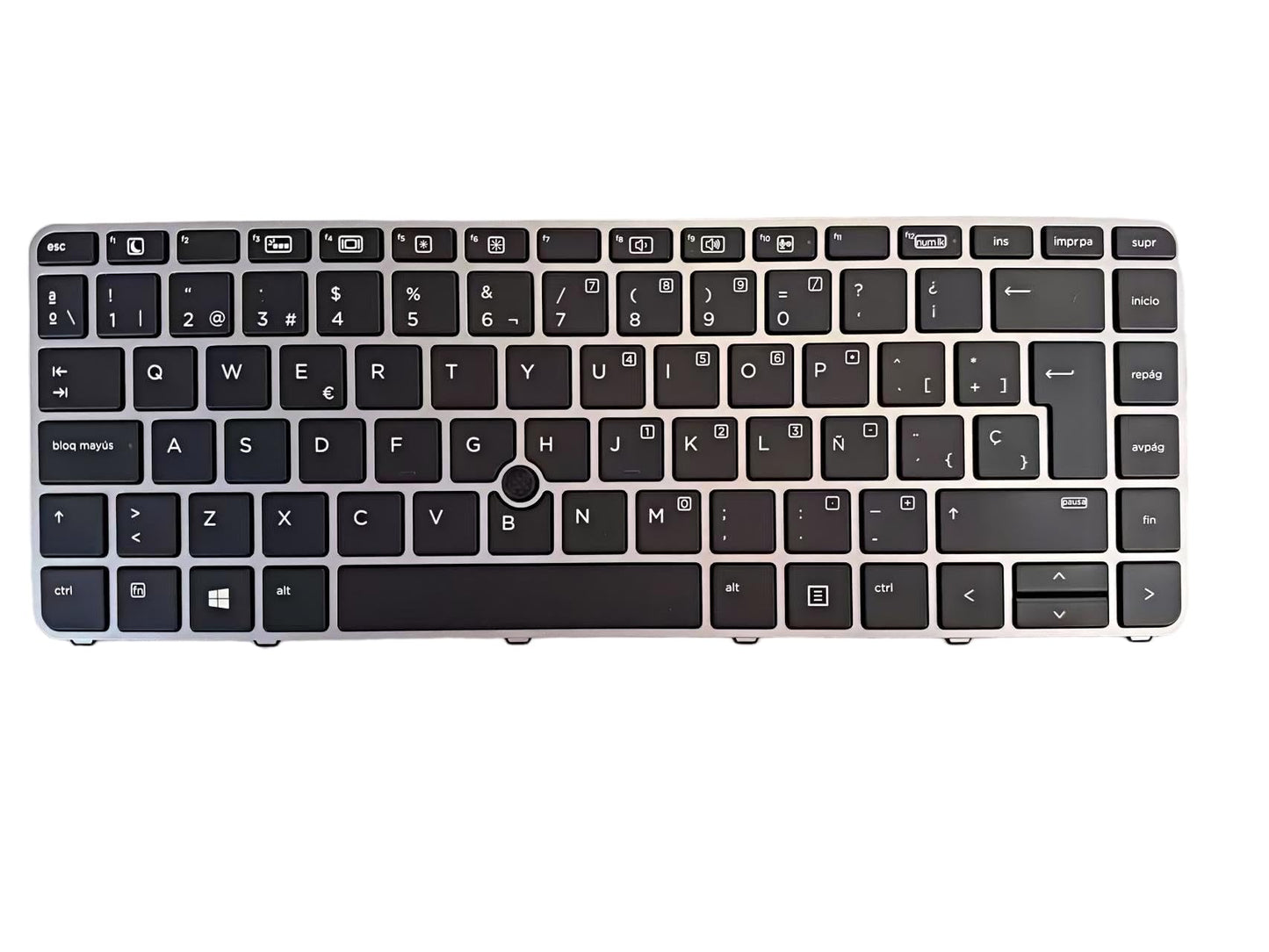 Laptop Replacement Latin Spanish layout Keyboard for HP EliteBook 745 G3 745 G4 840 G3 840 G4 with Backlit/with mouse stick/Silver frame