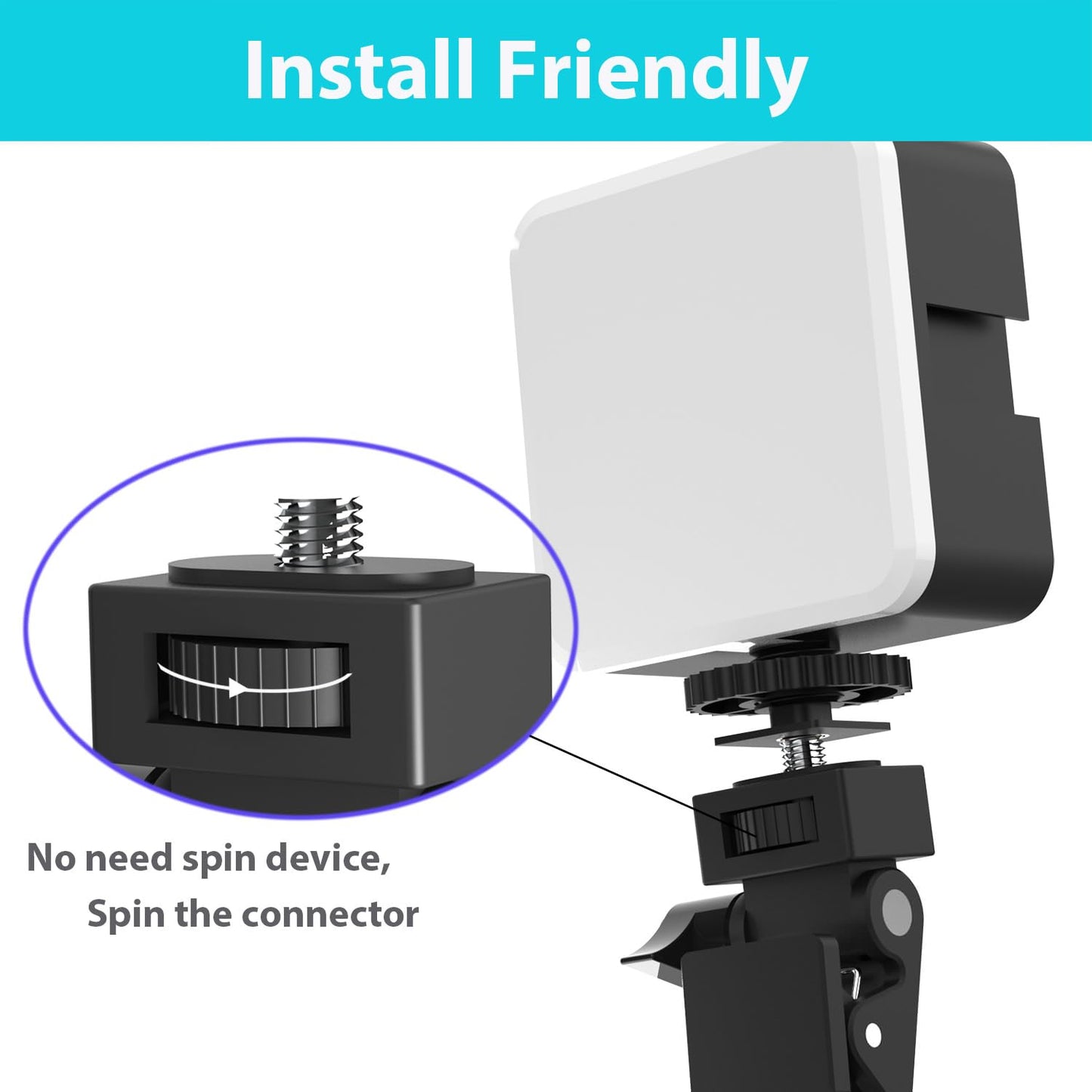 Wowcati Selfie Light Clip Attachment Only, Ring Light Clip Adpater Replacement, Zoom Light Clip on Part for Phone iPhone Laptop Tripod Computer