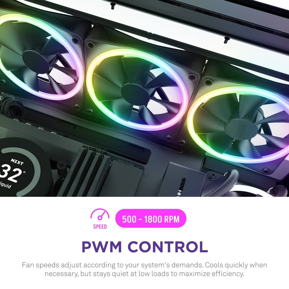 NZXT F120 RGB Duo - 120mm Dual-Sided RGB PC Case Fan - Black
