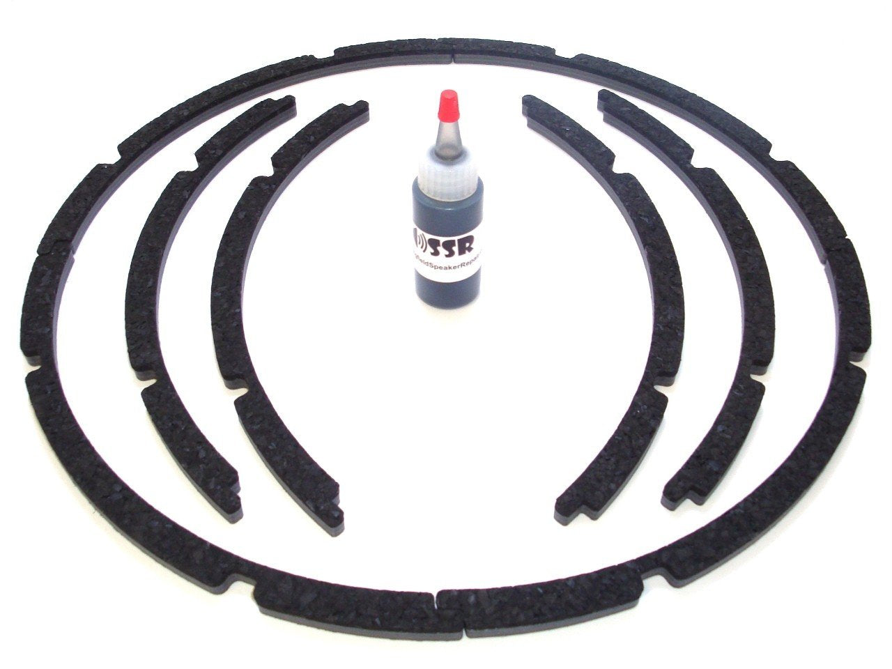 Springfield Speaker 15" Pro-Grade Rubitex Speaker Gaskets - Adhesive Included - Compatible with 15" Speaker Frames with 8 Mounting Holes