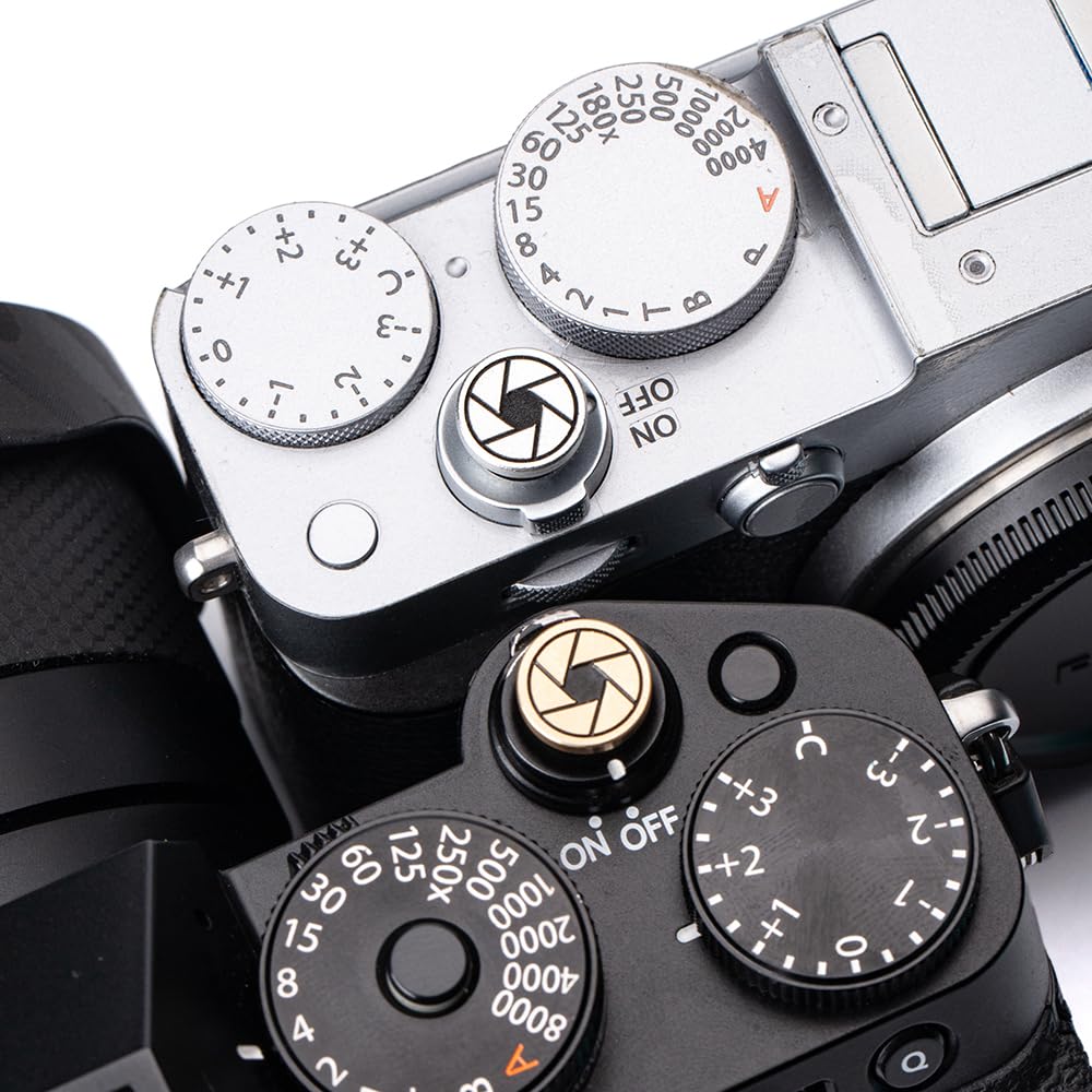 DBZZ Camera Shutter Button for Fujifilm x-t50 x-t30 xt200 xt100 xpro2 xpro3 xe4 xa7 for Nikon f3 f3ma for Olympus (Brass and Silvery)