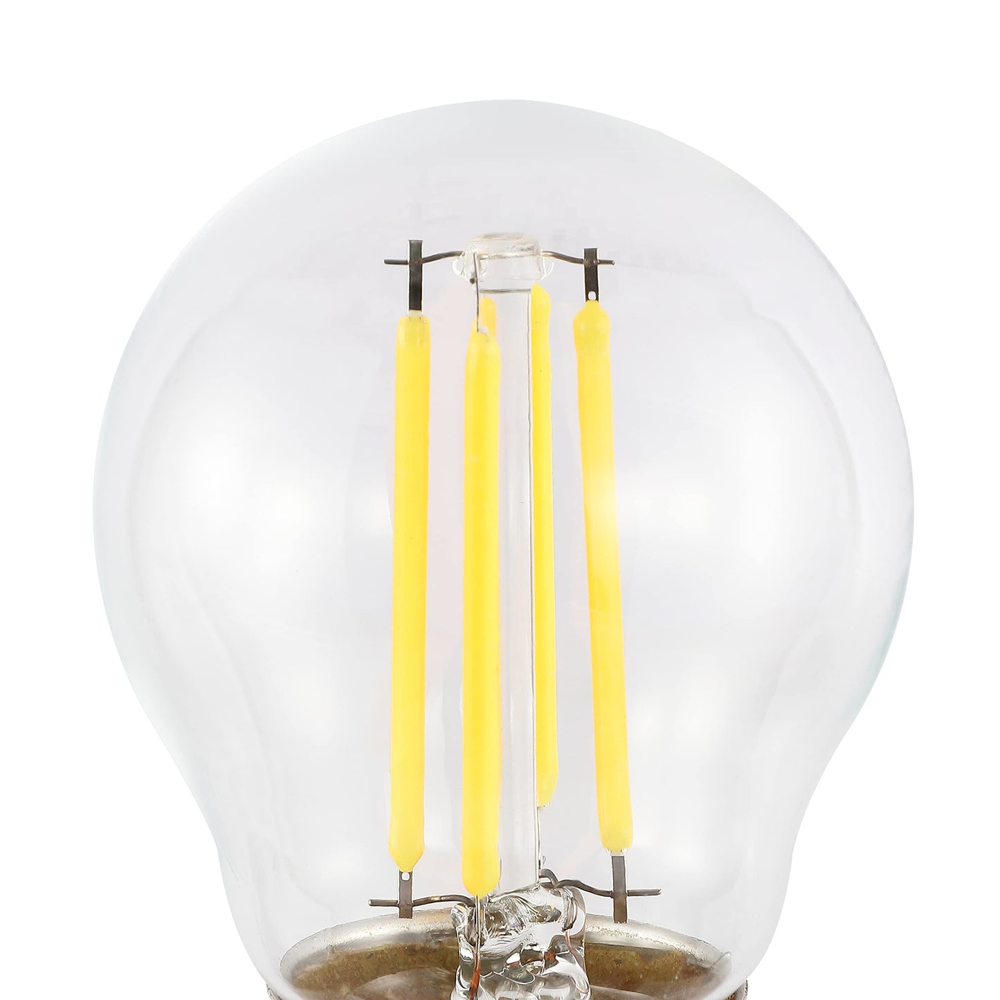 JONATHAN Y 4W LED Edison Light Bulbs Round Clear Glass E26 Base, Pack of 6