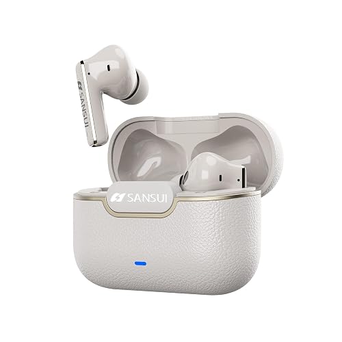 SANSUI Earbuds Wireless Bluetooth 5.4,ANC Noise Cancelling IPX4 Waterproof Stereo Headphones,up to 28 Hours of Battery Life,Deeper Bass,ENC Mics,W28