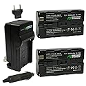 Wasabi Power Battery (2-Pack) and Charger for Sony NP-F330, NP-F530, NP-F550, NP-F570 (L Series) and CN-160, CN-216, CN126 Series & Atomos Ninja V