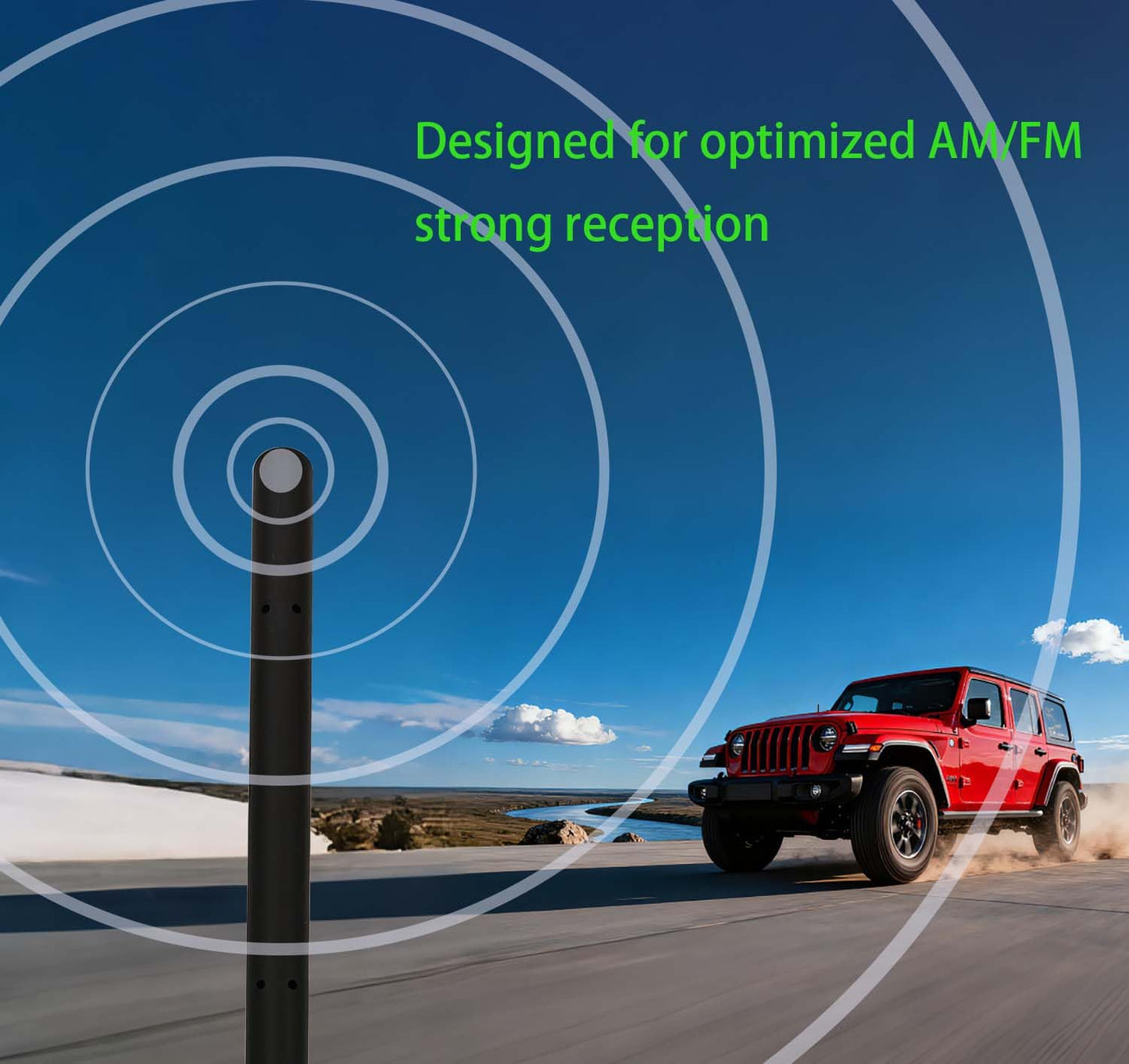 VAGMI 8 Inch Antenna Compatible with Jeep Wrangler Gladiator JK JKU JL JLU Rubicon Sahara Unlimited Sport,Car Wash Proof, Easy Installation,Strong