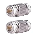 MOOKEERF N Female to N Female Connector Adapter 2 Pack N Barrel Coupler Adapter 50 Ohm Double Female N Connector for RF Coax Cable