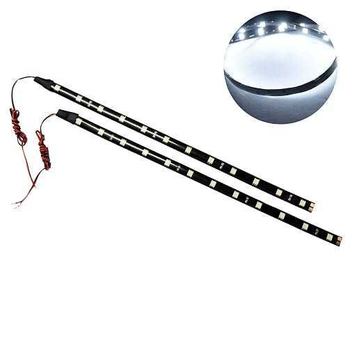 SOCAL-LED LIGHTING 30cm 12" White Flexible LED Strips High Power Bright 5050 12 SMD Car DRL Under Dash Accent Light, Waterproof, Cuttable, Pack of 2