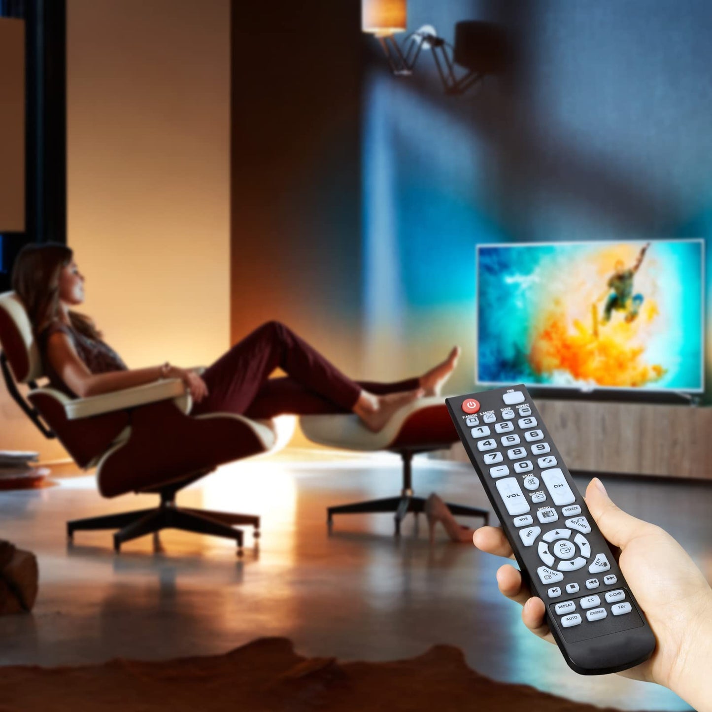 Replacement Remote Control Fit for All Element TV 100 Series E1AC19N E1AA24N E1AA24N-G ELEFT2416 E1AA32N E4AA43N E4AA50N E4AA55N E4AA65N