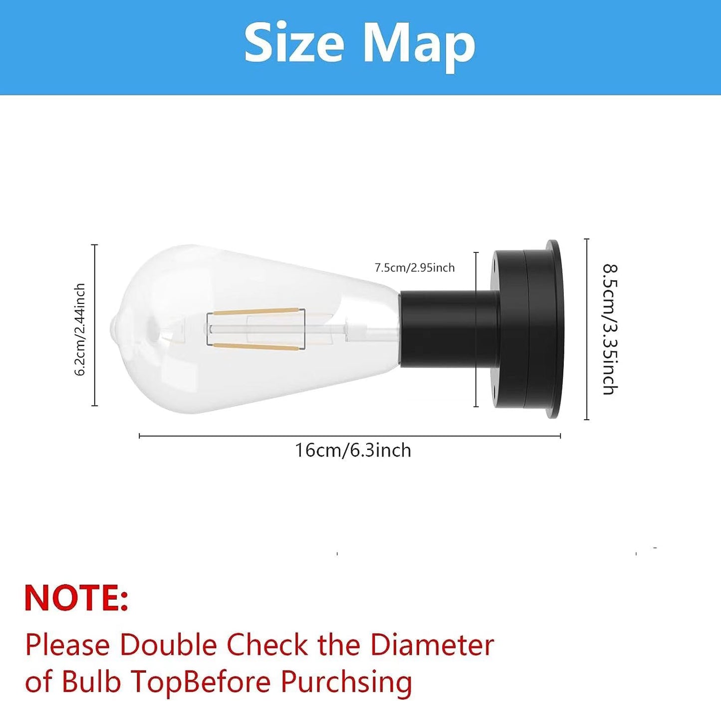 AQEENURA Replacement Solar Light Parts,Waterproof Solar Lanterns Replacement Accessories for Lanterns Outdoor (8.5CM/3.35 INCH with Bulb 1PCS)