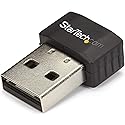 StarTech.com Wireless USB WiFi Adapter - Dual Band AC600 Wireless Dongle - 2.4GHz / 5GHz - 802.11ac Wi-Fi Laptop Adapter (USB433ACD1X1)