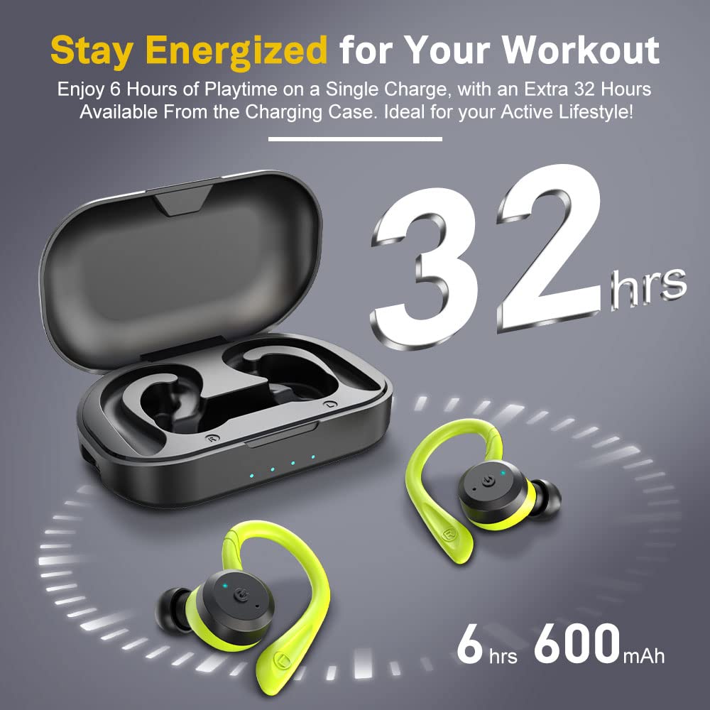 APEKX Wireless Earbuds, IPX7 Waterproof Bluetooth Headphone w/Mic Deep Bass