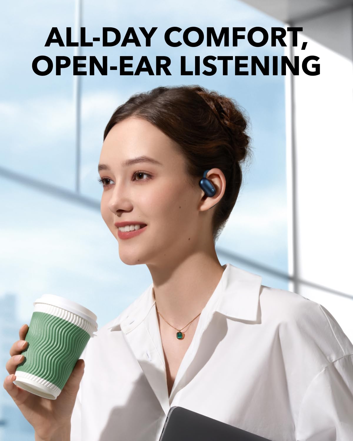 Soundcore AeroFit 2 by Anker Open Ear Earbuds, Open Ear Headphones(Renewed)