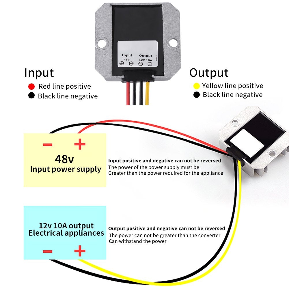 DC to DC Converter 48V to 12V, Voltage Step Down Power Source 10A 120W
