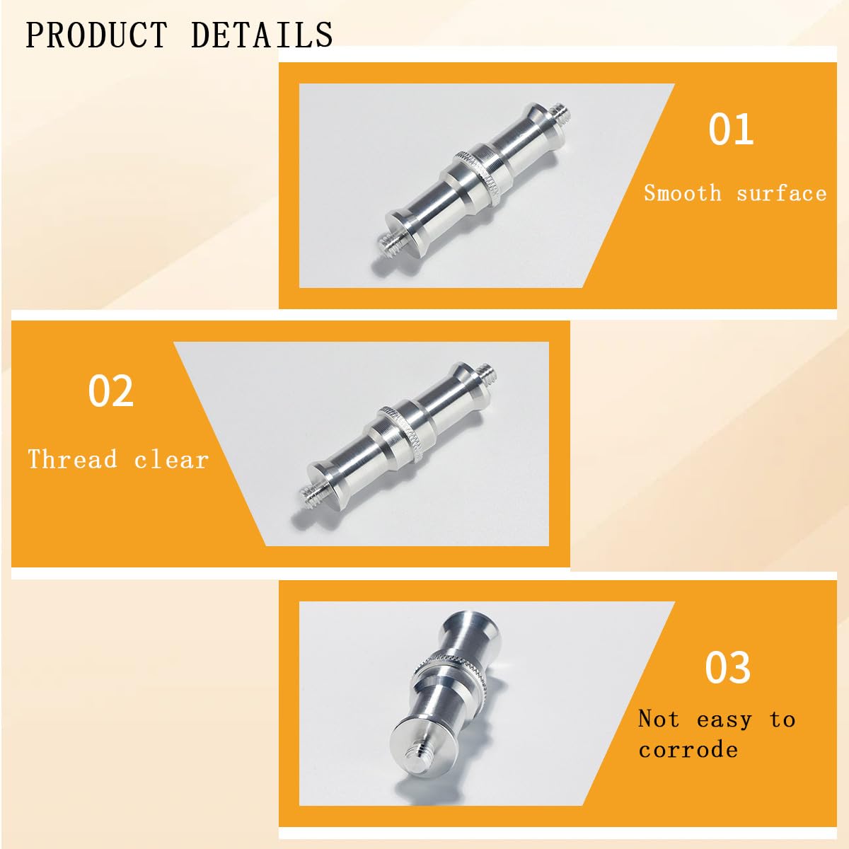4 Pieces Standard 1/4 to 3/8 inch Metal Male Convertor Threaded Screw Tripod Adapter Spigot Stud for Flash Holder, Studio Light Stand, Ball Head