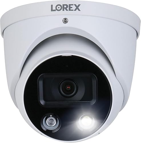 Lorex Outdoor 4K IP Add-On Metal Dome Security Camera | NVR Add-On | Smart Motion Detection | 2-Way Talk | Color Night Vision | IP67 Waterproof |
