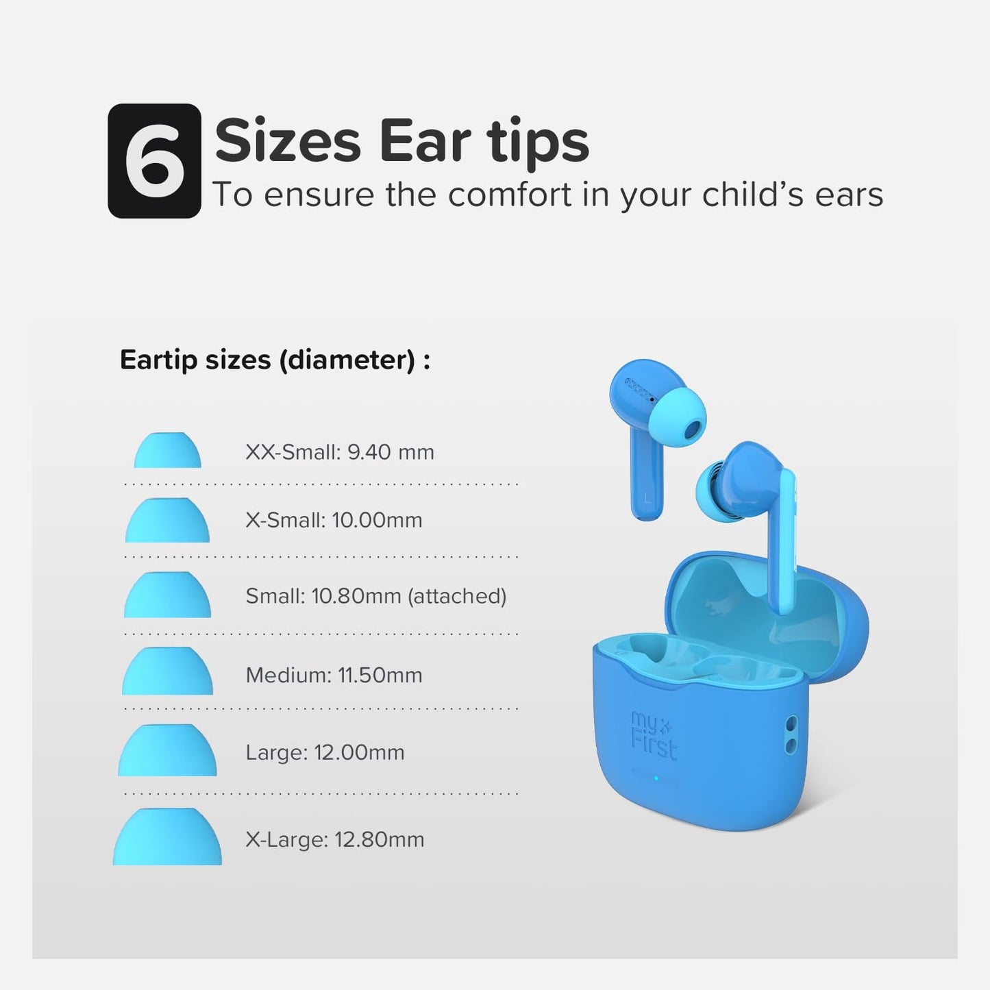 myFirst Carebuds Kids Earbuds Bluetooth 85dB Volume Limit for Small Ears