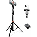 VIMOSE 66" Phone Tripod, Tripod for iPhone with Remote & Phone Stand, Extendable Cell Phone Tripod for Video Recording, Ultimate Tripod & Monopod