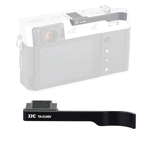 JJC TA-X100V Black Thumbs Up Grip for Fuji X100V Camera, Hot Shoe Thumb Grip Comaptible with Fujifilm X100V X100F X-E3, Made of Premium Anodized