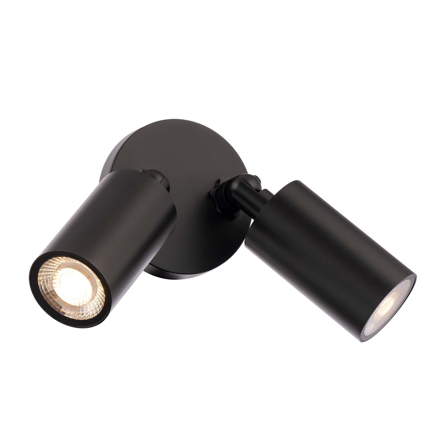 Cylinder LED Double Adjustable Indoor or Outdoor Wall Light 3000K in Black