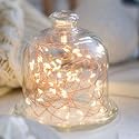 DM Merchandising Lumin Essence Copper Wire Mini Lights, 17 Ft Super Long, Battery Powered or USB Plug in, Warm White