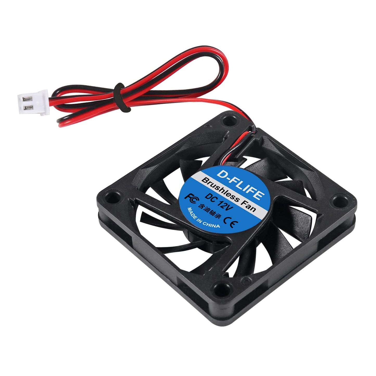D-FLIFE 4pcs 60mm x 60mm x 10mm 6010 12V Brushless DC Cooling Fan 2pin for DIY 3D Printer Extruder Humidifier (12V)