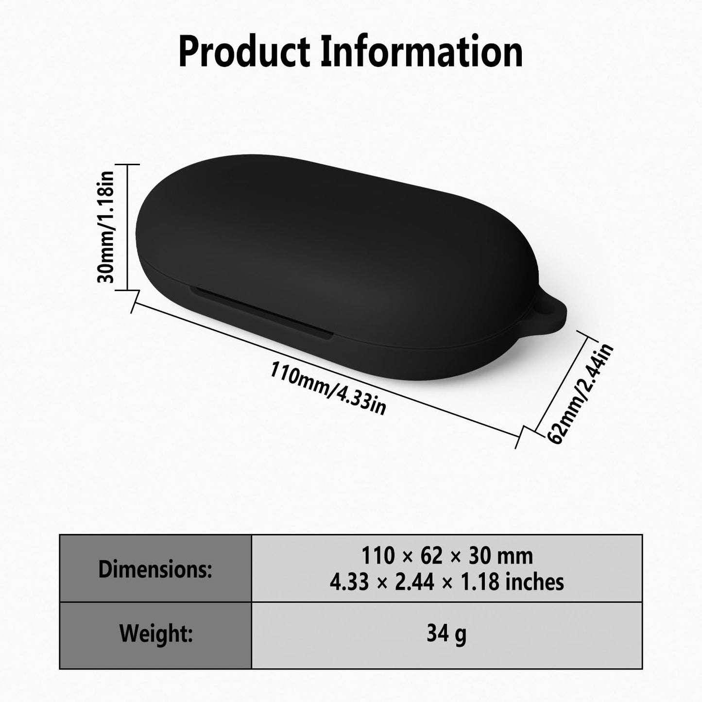Geiomoo Silicone Case for Anker Soundcore V20i, Protective Cover with Carabiner (Black)
