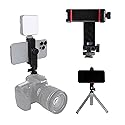 Leenconghui Phone Tripod Mount Adapter, with Cold Shoe&1/4" Hole for Tripod/Selfie Stick/Camera Stand, 360° Rotates Adjustable Phone Clip Clamp Holder