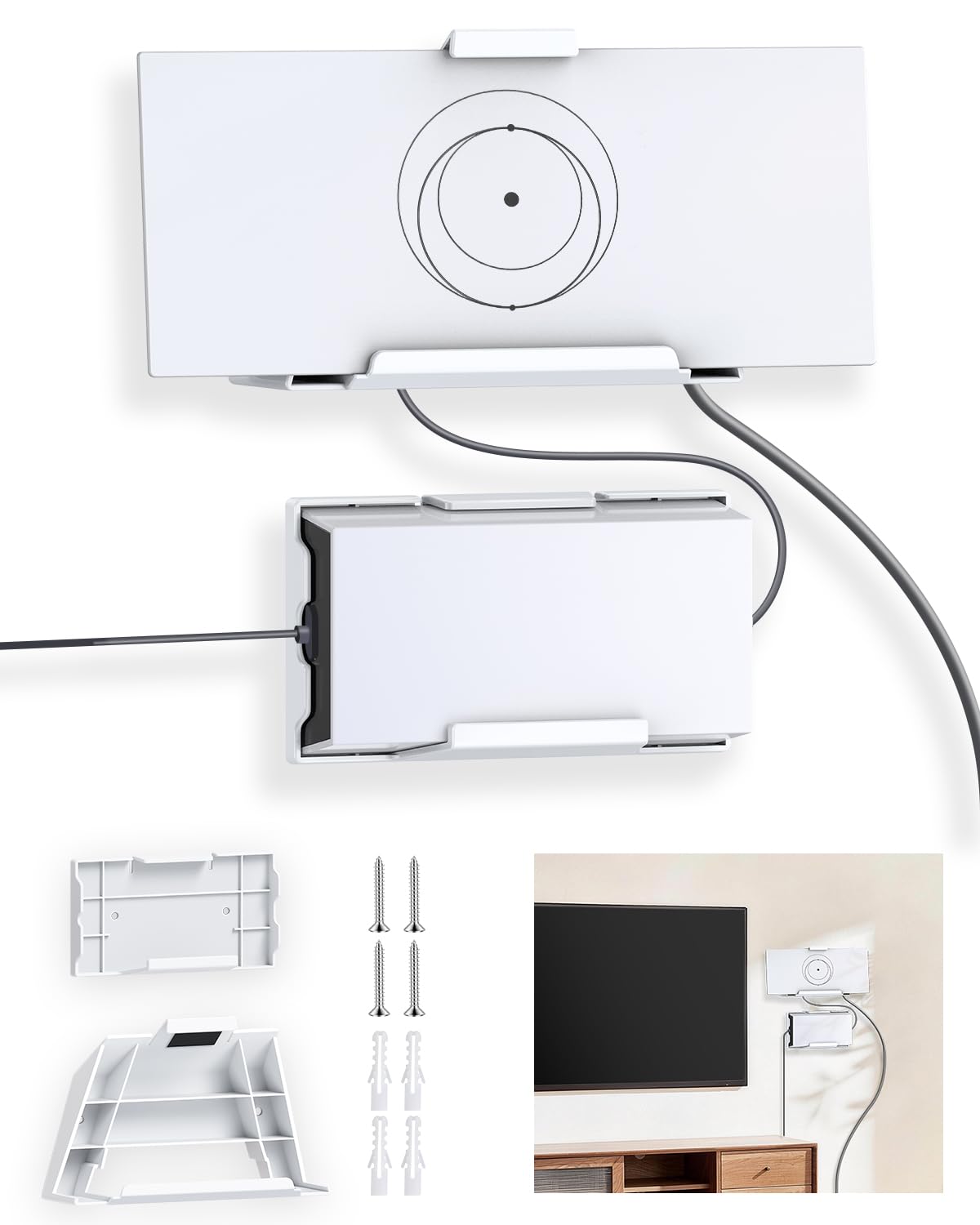 Starlink Gen 3 Router Wall Mount Kit, 2-in-1 Mount for Gen 3 Router (UTR-32) & Power Supply, Space-Saving ABS Bracket, Clean & Organized Setup, Easy