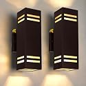 iYogaled Dusk to Dawn Outdoor Wall Light, Brown Exterior Up Down Lights Outdoor Light Fixture, Porch Lights Wall Mount 2 Pack, IP65 Aluminum Modern